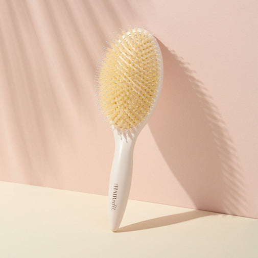 Finish & Shine Boar Bristle Brush - Cream