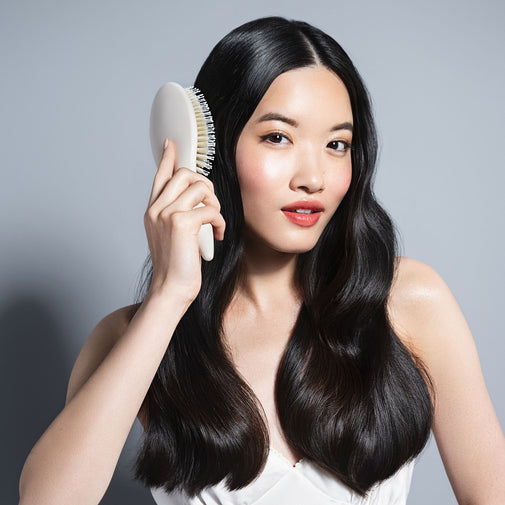 Finish & Shine Boar Bristle Brush - Cream