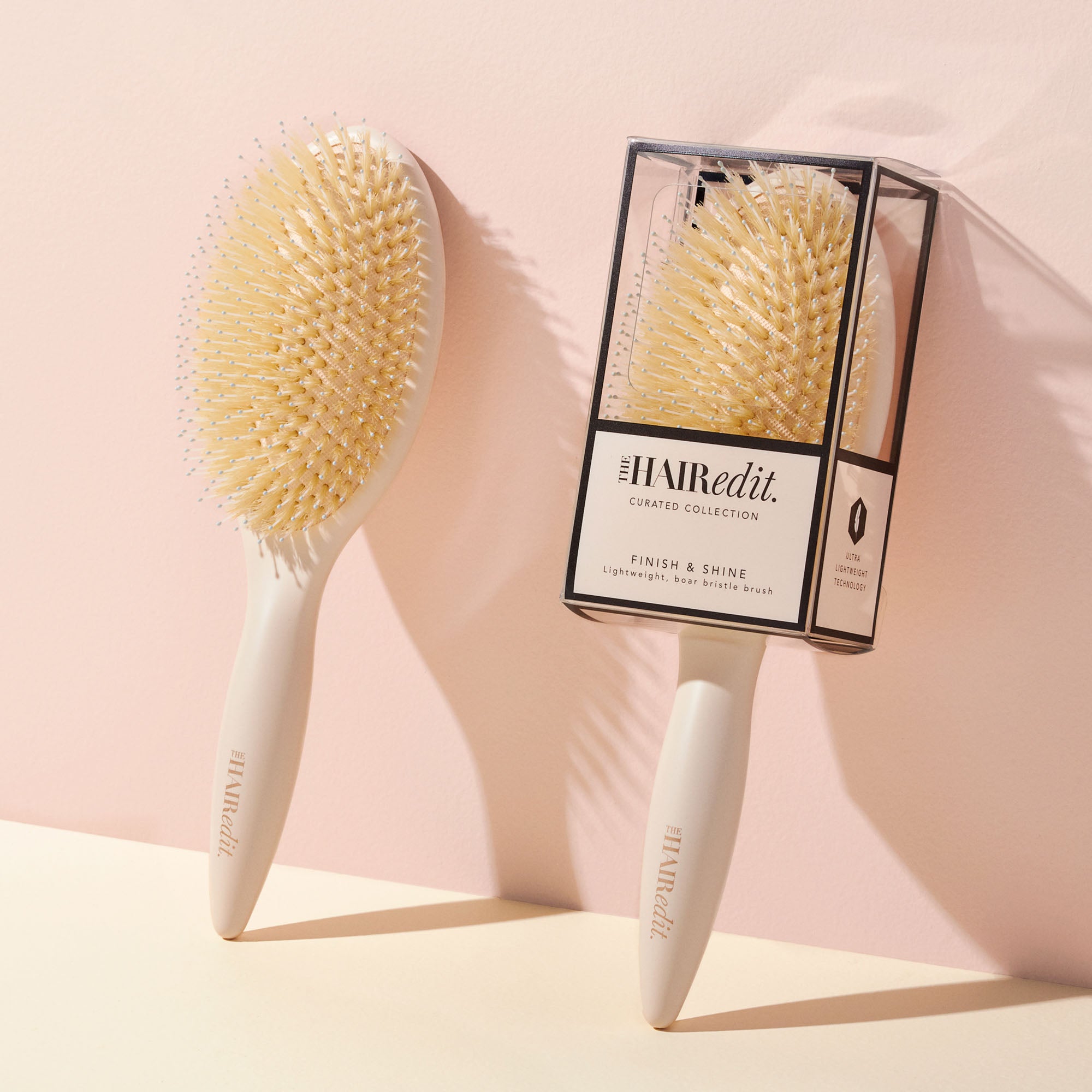 Finish & Shine Boar Bristle Brush - Cream6
