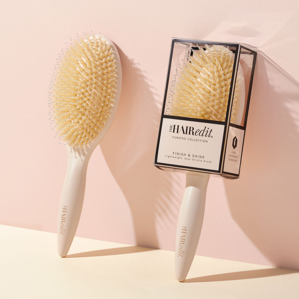 Finish & Shine Boar Bristle Brush - Cream6