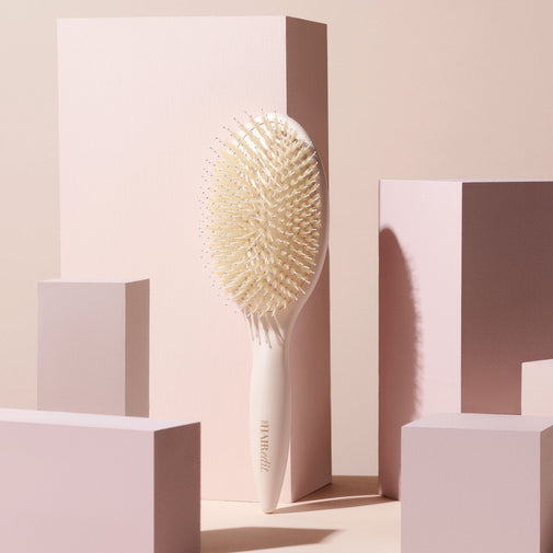 Finish & Shine Boar Bristle Brush - Cream