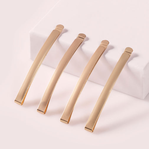 Modern Curved Bobby Pins Set - Gold