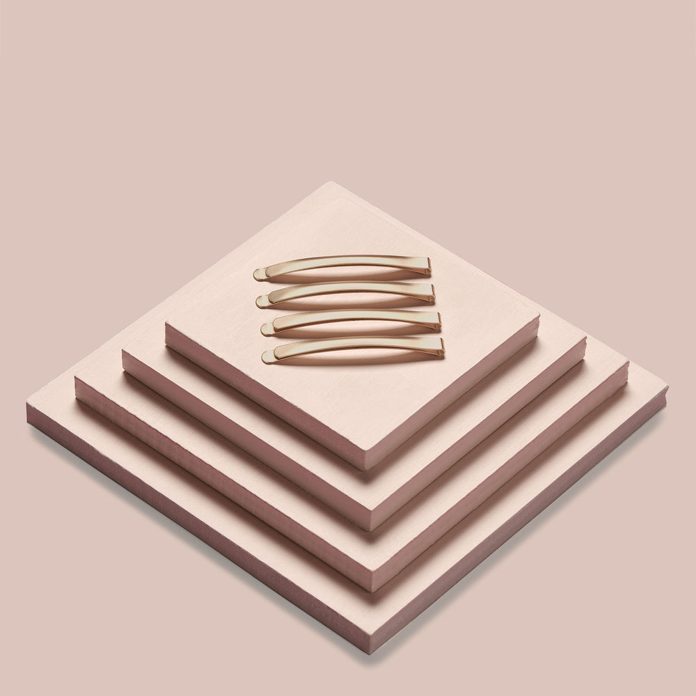 Modern Curved Bobby Pins Set - Gold7