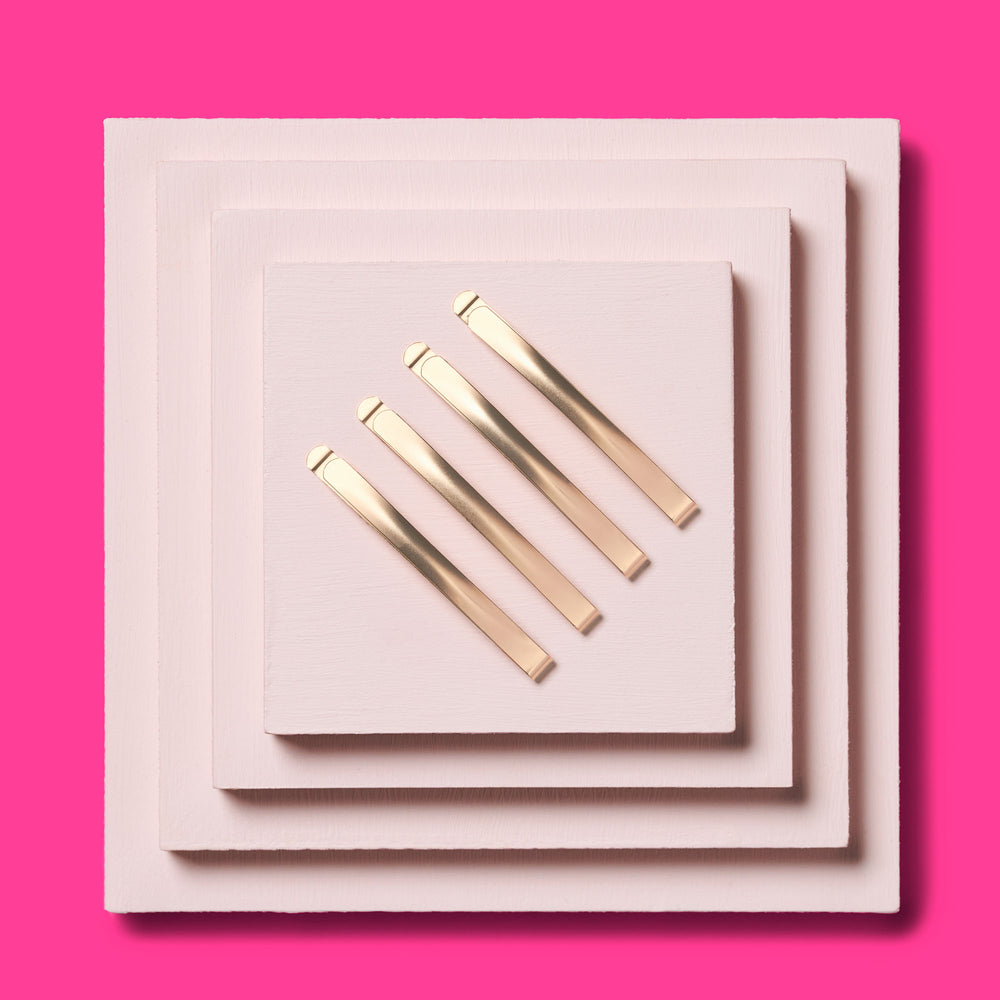 Modern Curved Bobby Pins Set - Gold9