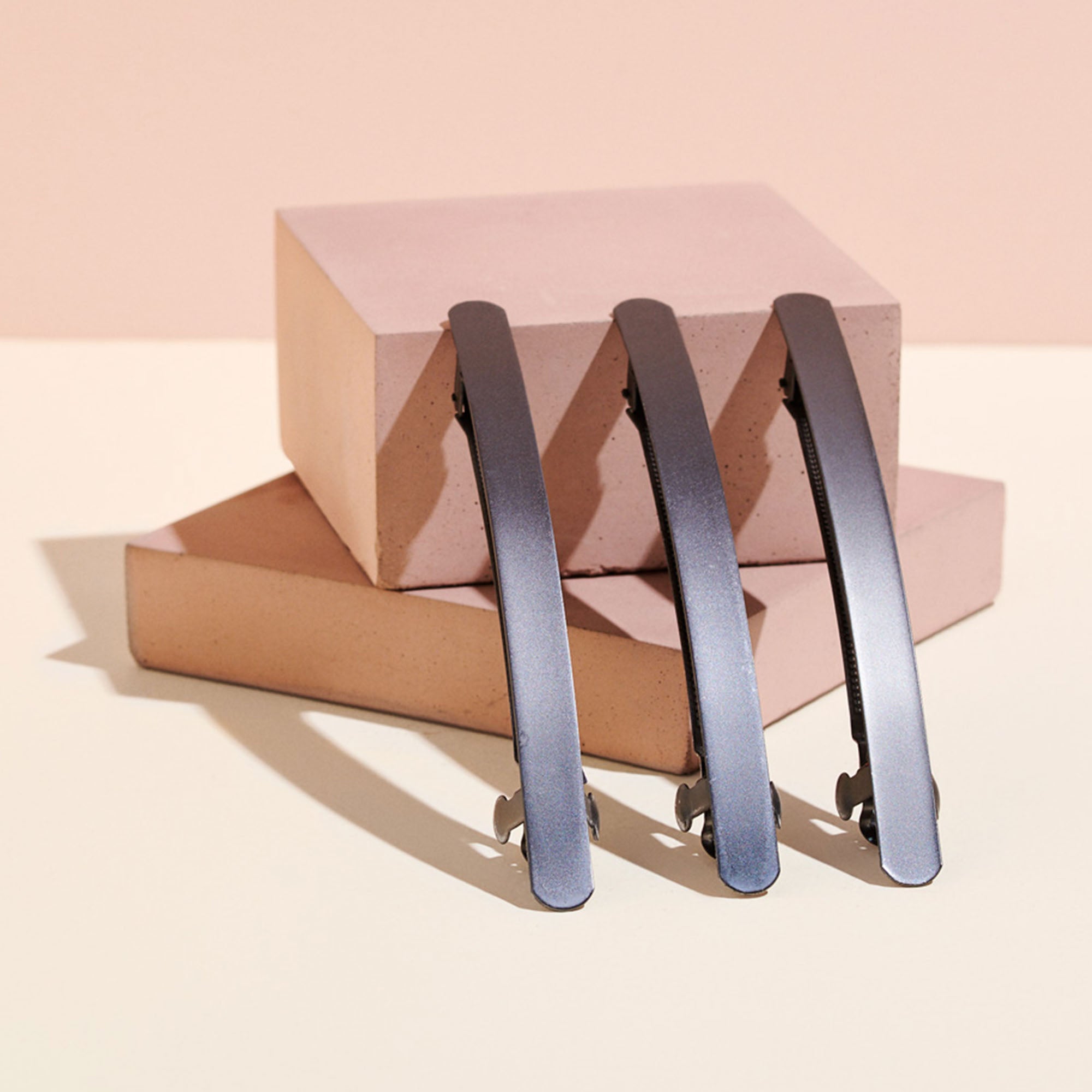 Brushed Baguette Metal Barrette - Gunmetal4