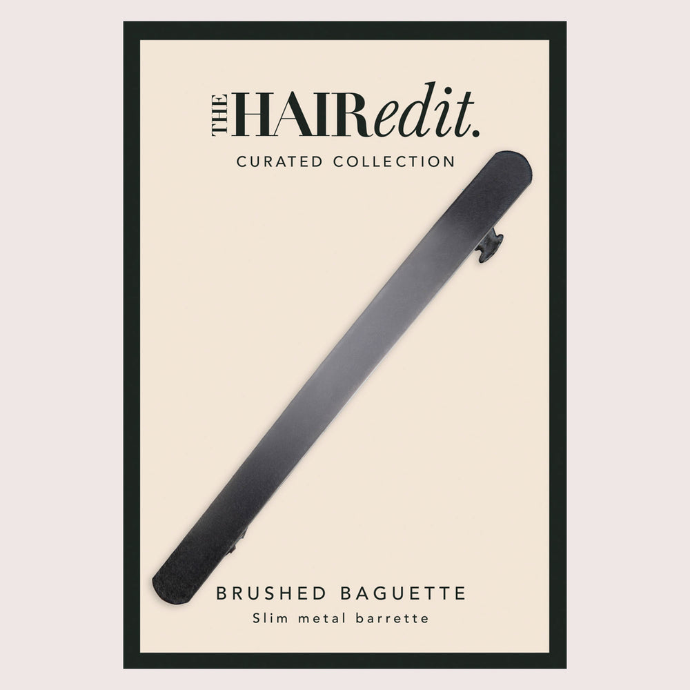 Brushed Baguette Metal Barrette - Gunmetal5