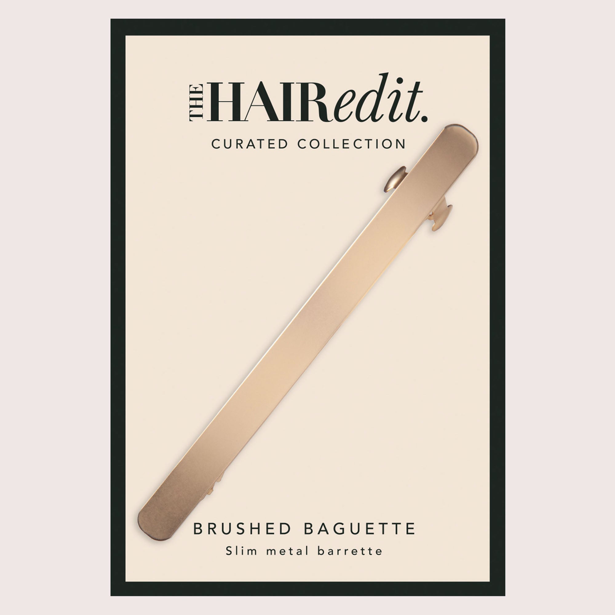Brushed Baguette Metal Barrette - Gold5