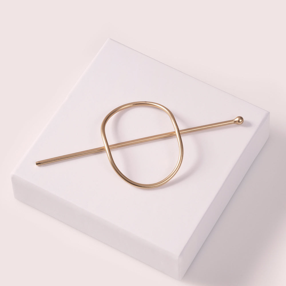 Hoop & Pin Barrette - Gold4
