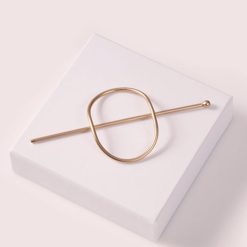 Hoop & Pin Barrette - Gold