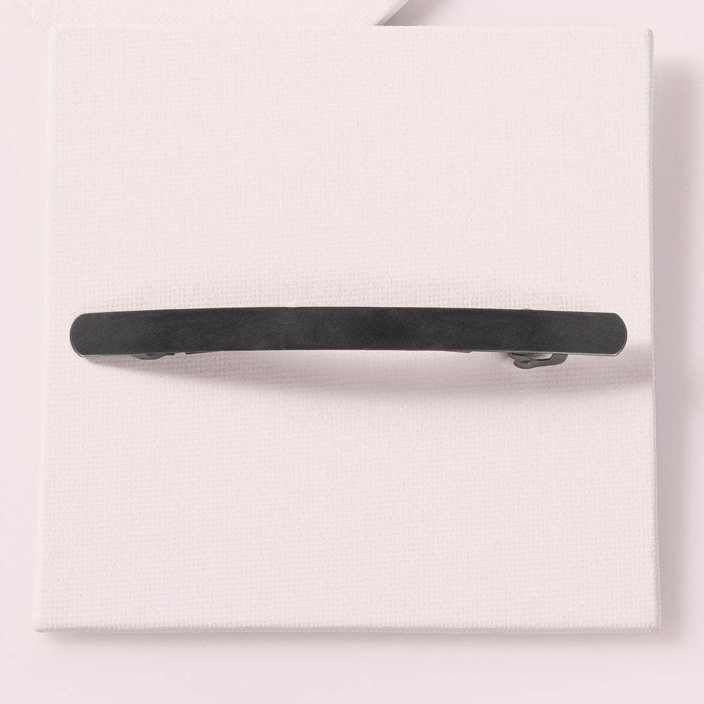 Brushed Baguette Metal Barrette - Gunmetal3