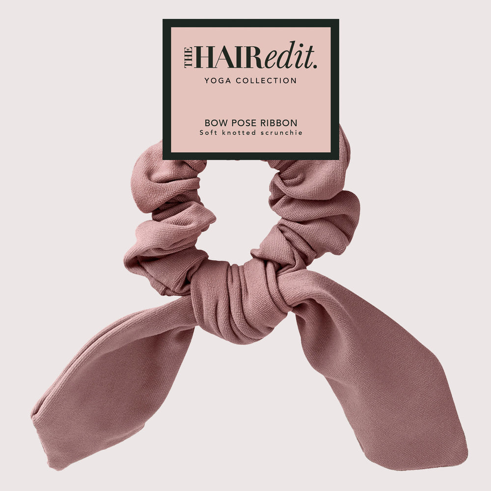 Bow Pose Ribbon Knotted Scrunchie - Mauve6