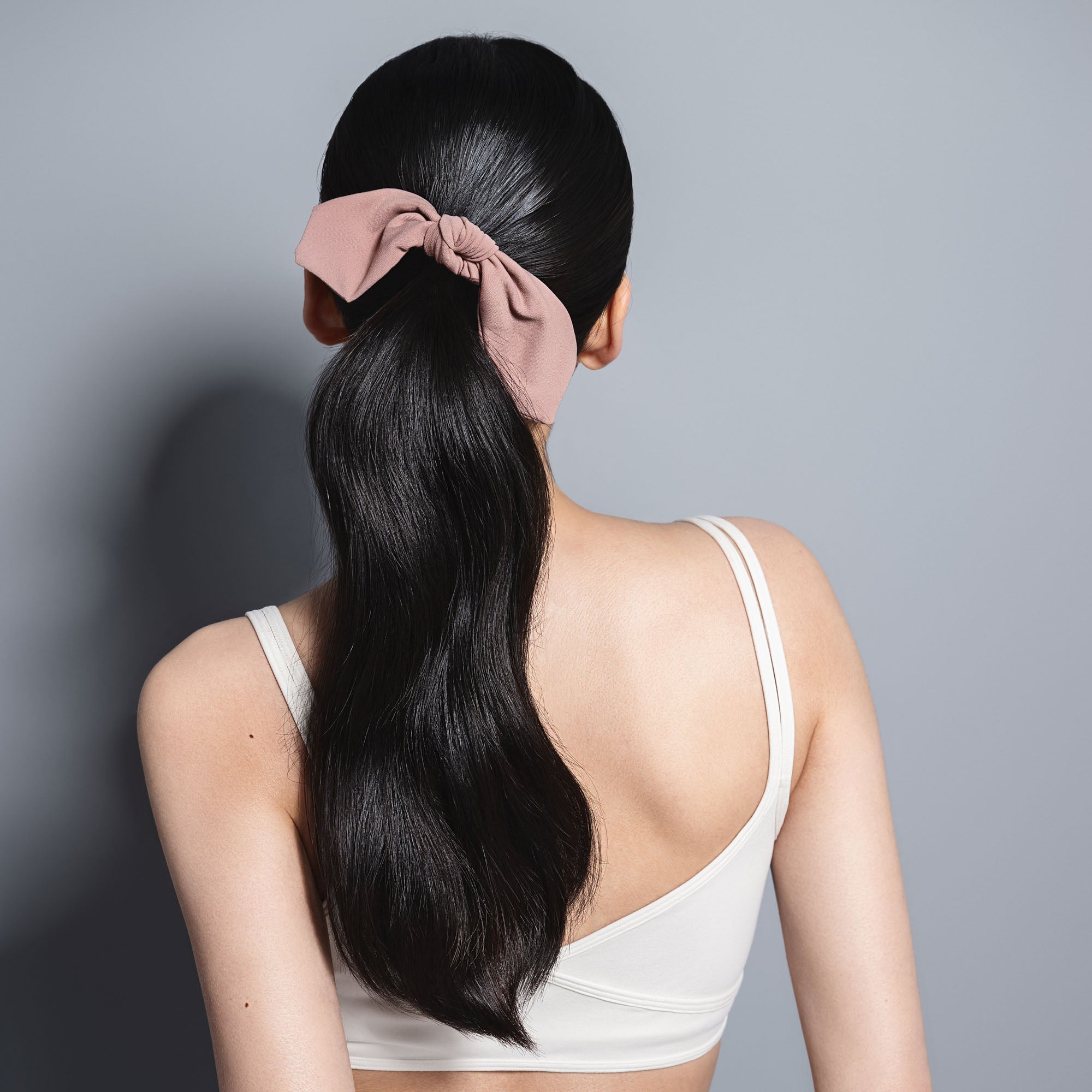 Bow Pose Ribbon Knotted Scrunchie - Mauve3