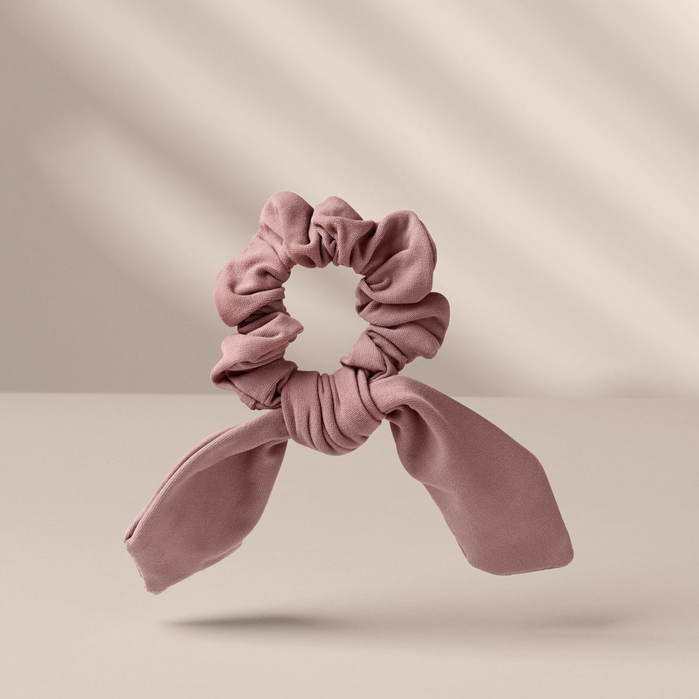 Bow Pose Ribbon Knotted Scrunchie - Mauve5