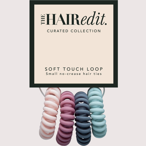 Soft Touch Loop Spiral Hair Ties Set - Pastel