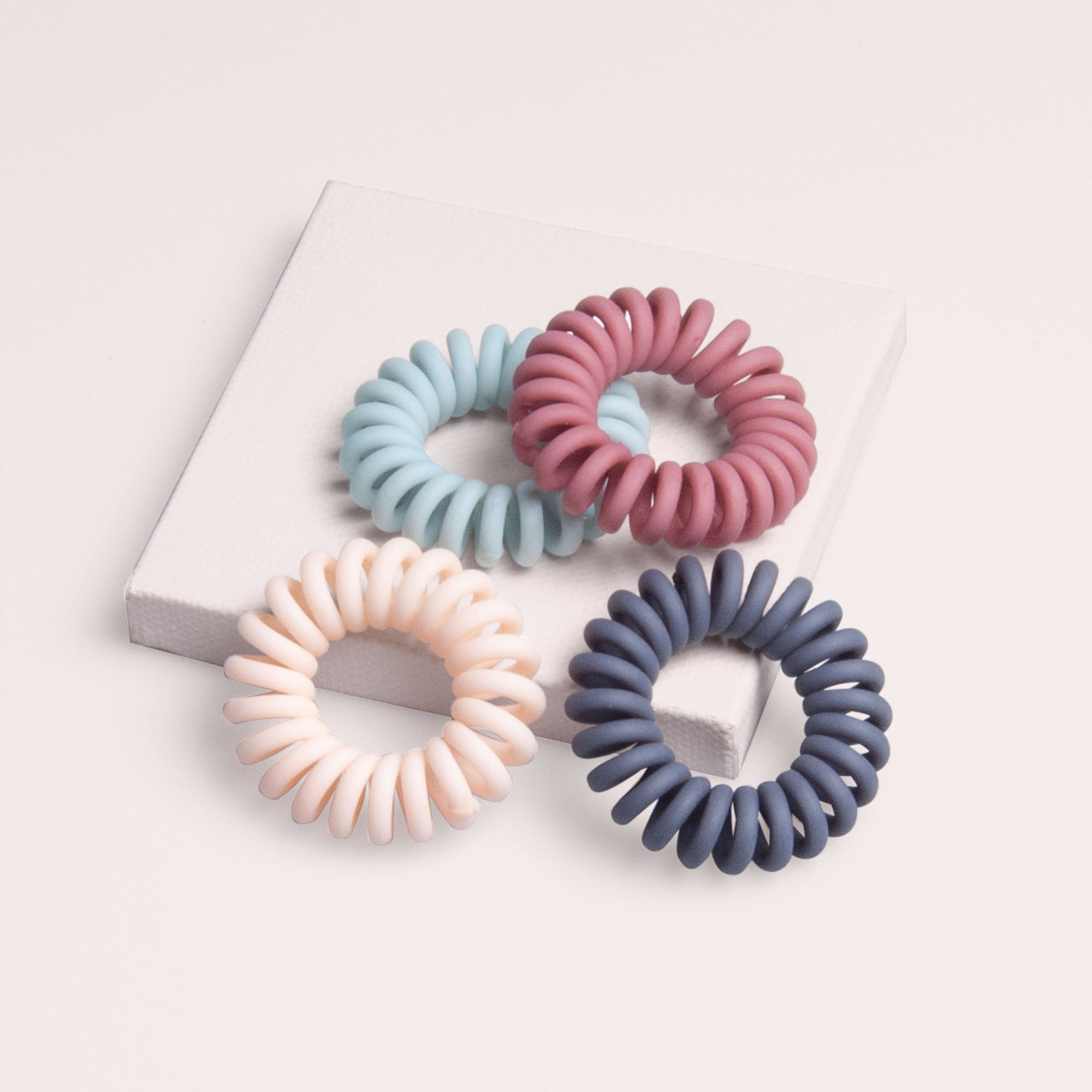 Soft Touch Loop Spiral Hair Ties Set - Pastel2