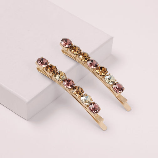 Glow On & Sparkle Rhinestone Bobby Pins Set