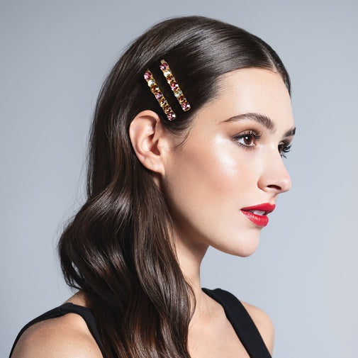Glow On & Sparkle Rhinestone Bobby Pins Set