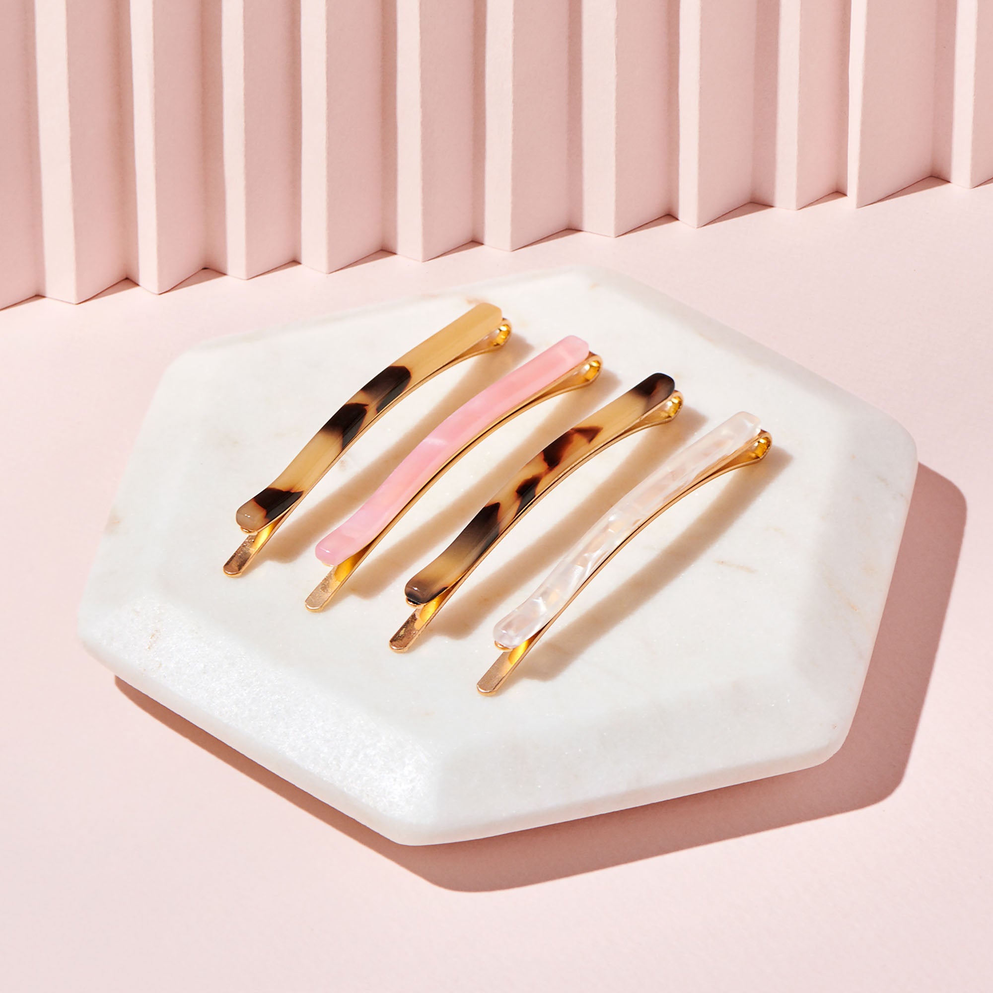 Marble Slim Bobby Pins Set - Multi-Color8