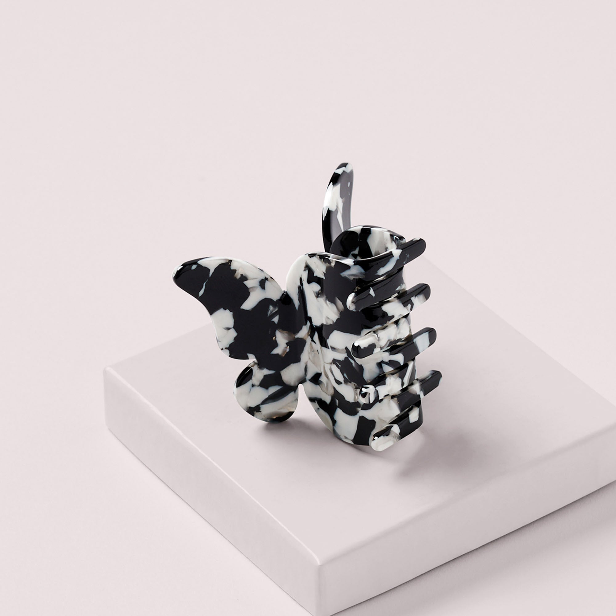 Papillon Butterfly Claw Clip - Black Marble4