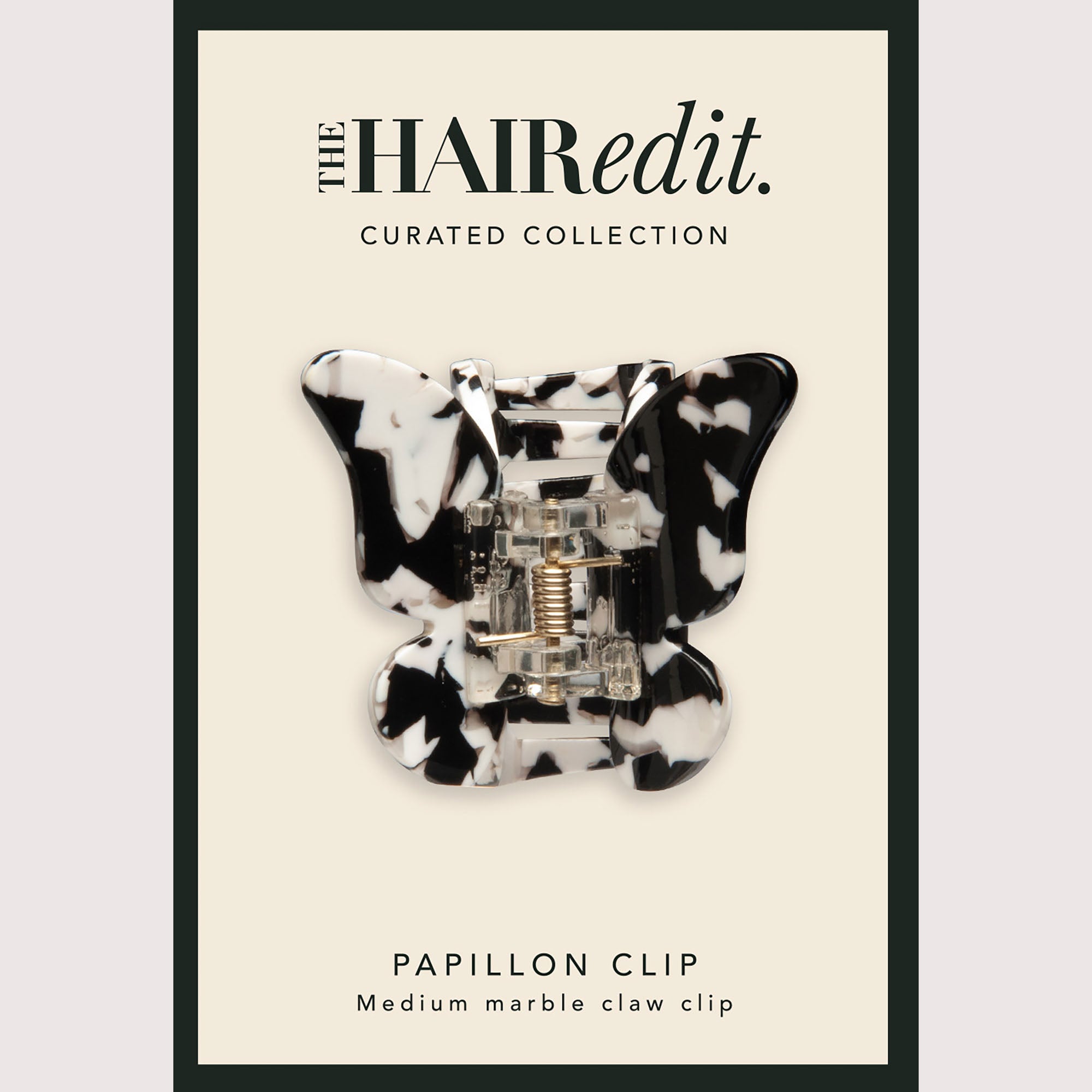 Papillon Butterfly Claw Clip - Black Marble6