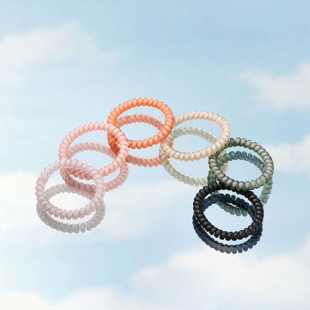 Jelly Loops Slim Spiral Hair Ties Set4