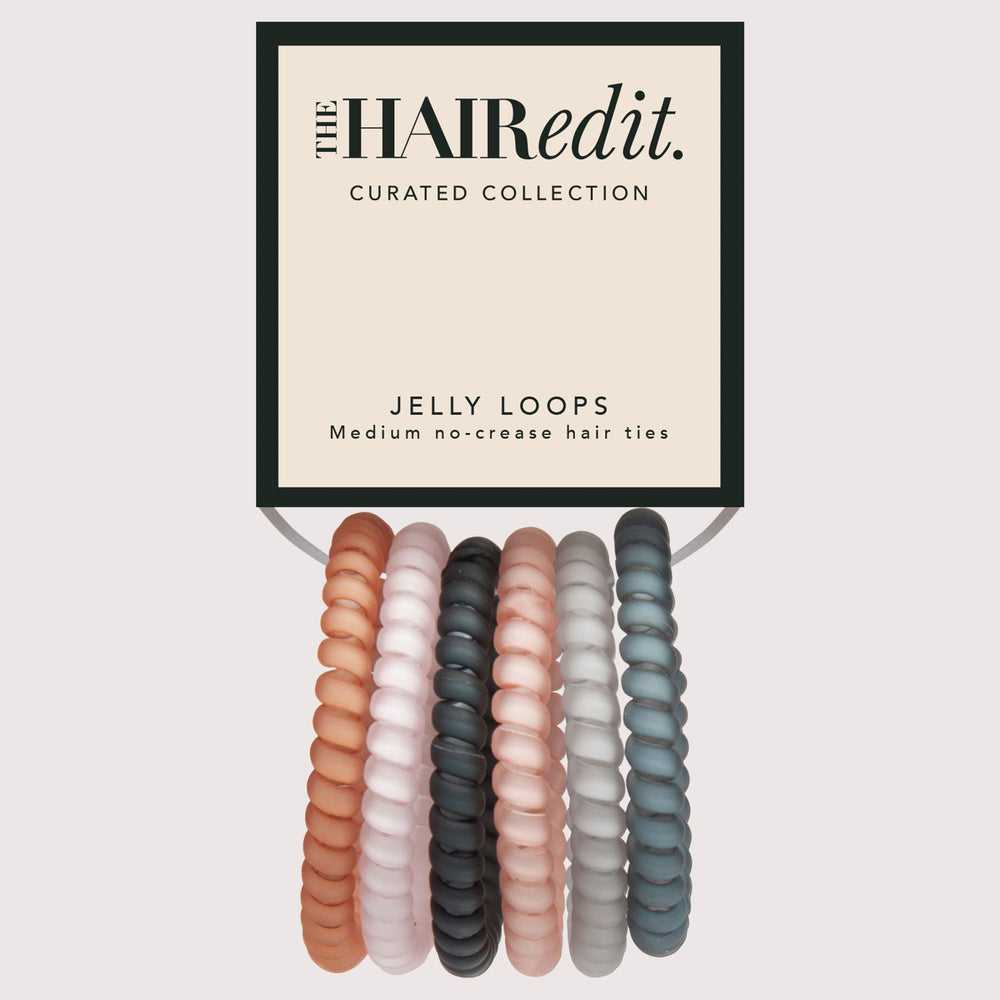 Jelly Loops Slim Spiral Hair Ties Set5