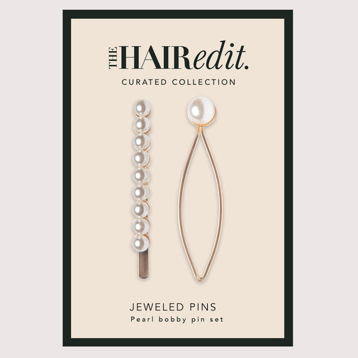 Jeweled Pearl Bobby Pins Set