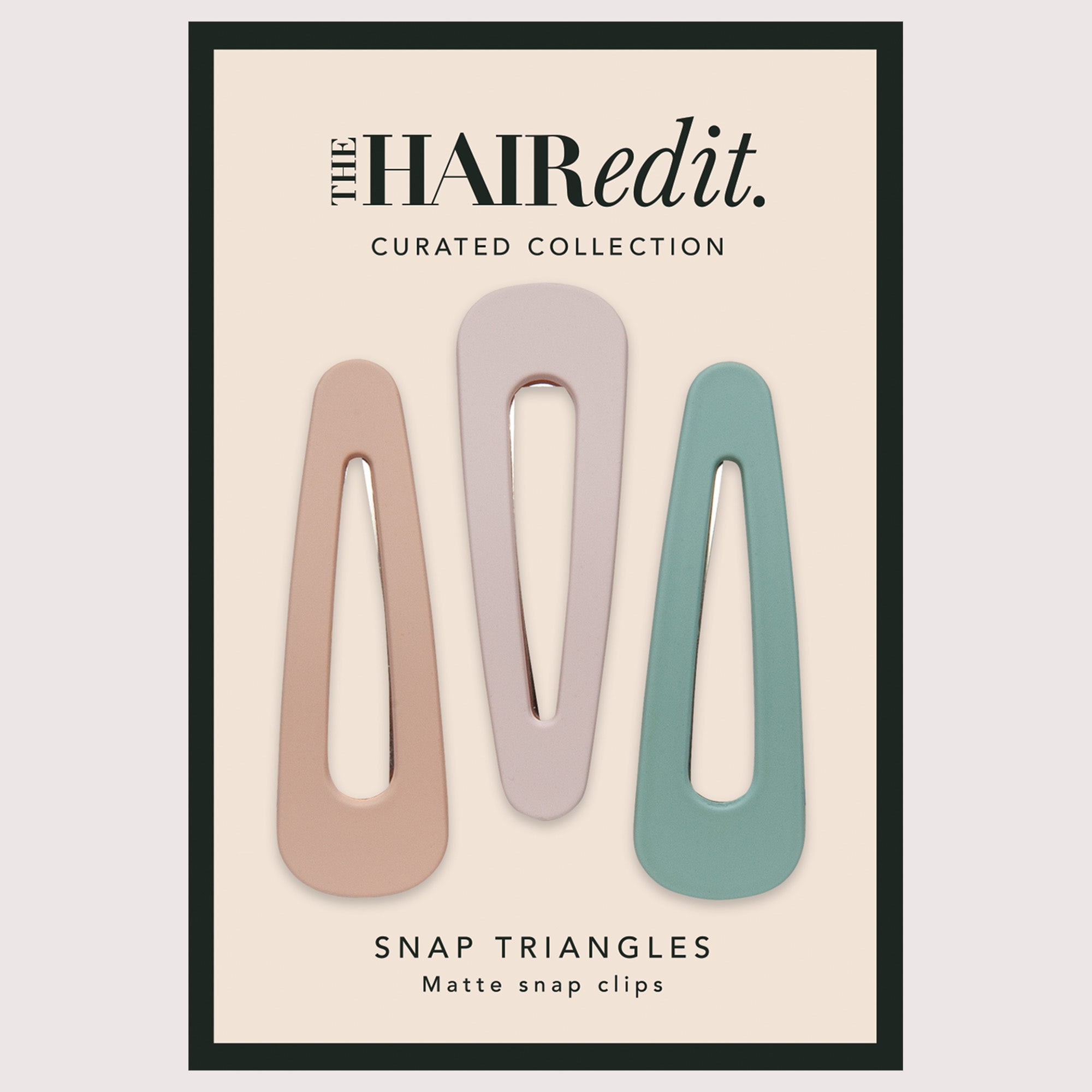 Snap Triangles Matte Hair Clips Set - Pastel7