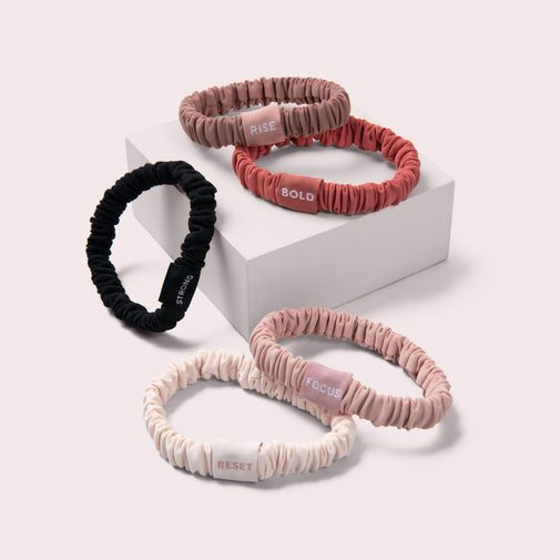 Affirmation Ribbons Skinny Scrunchies Set