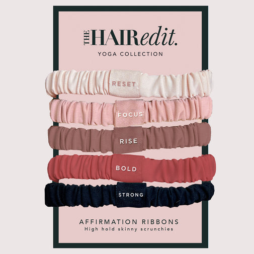 Affirmation Ribbons Skinny Scrunchies Set