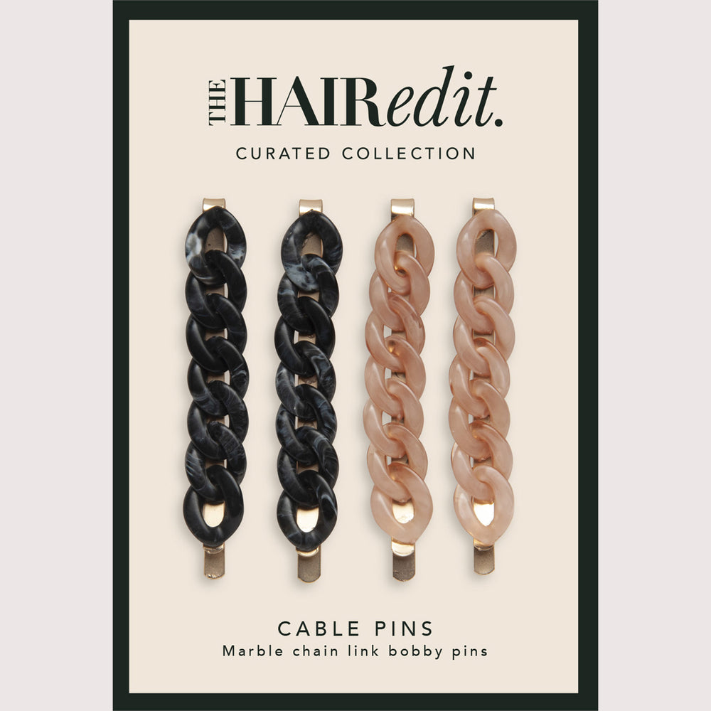 Marble Link Chain Bobby Pins Set7