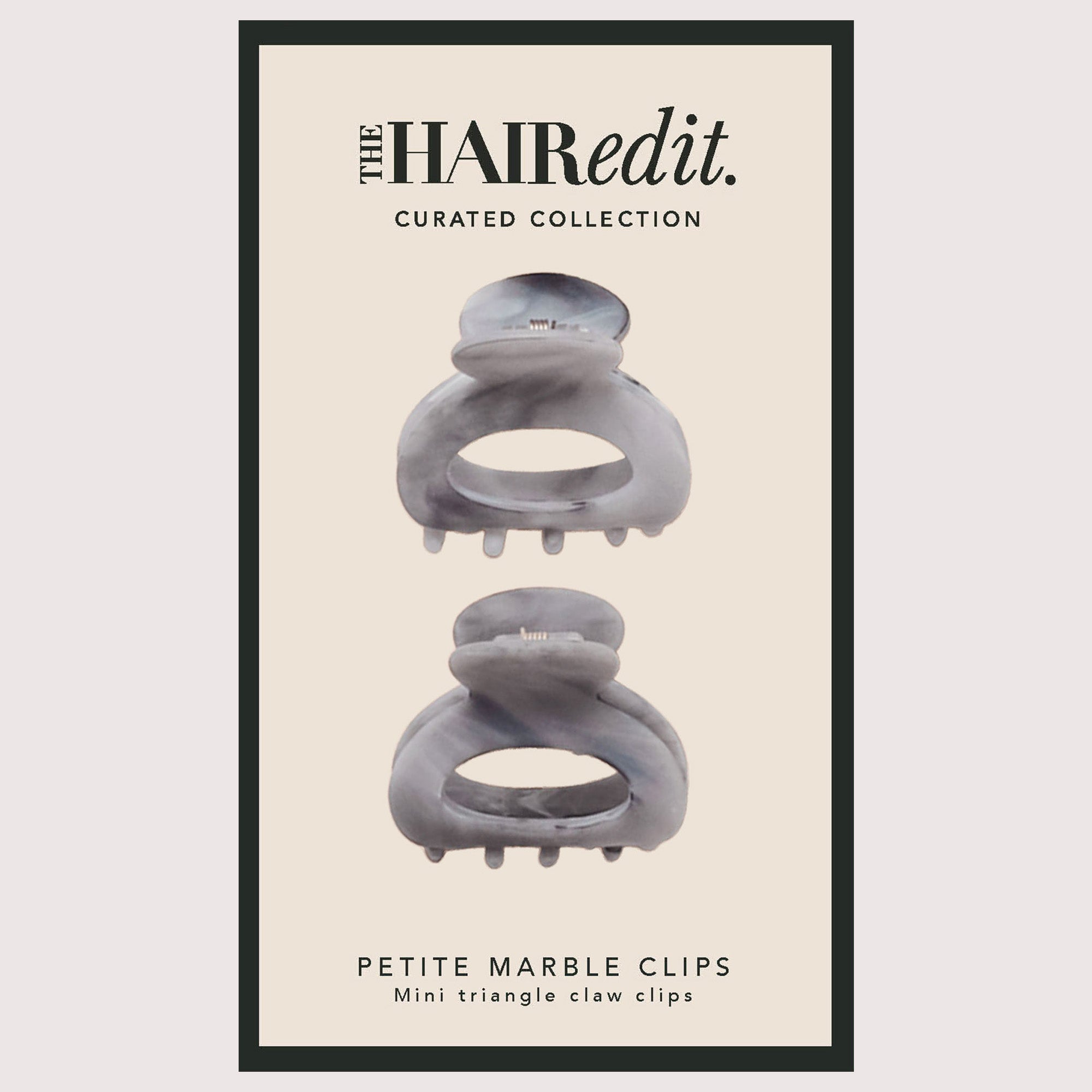 Petite Marble Triangle Claw Clips Set6