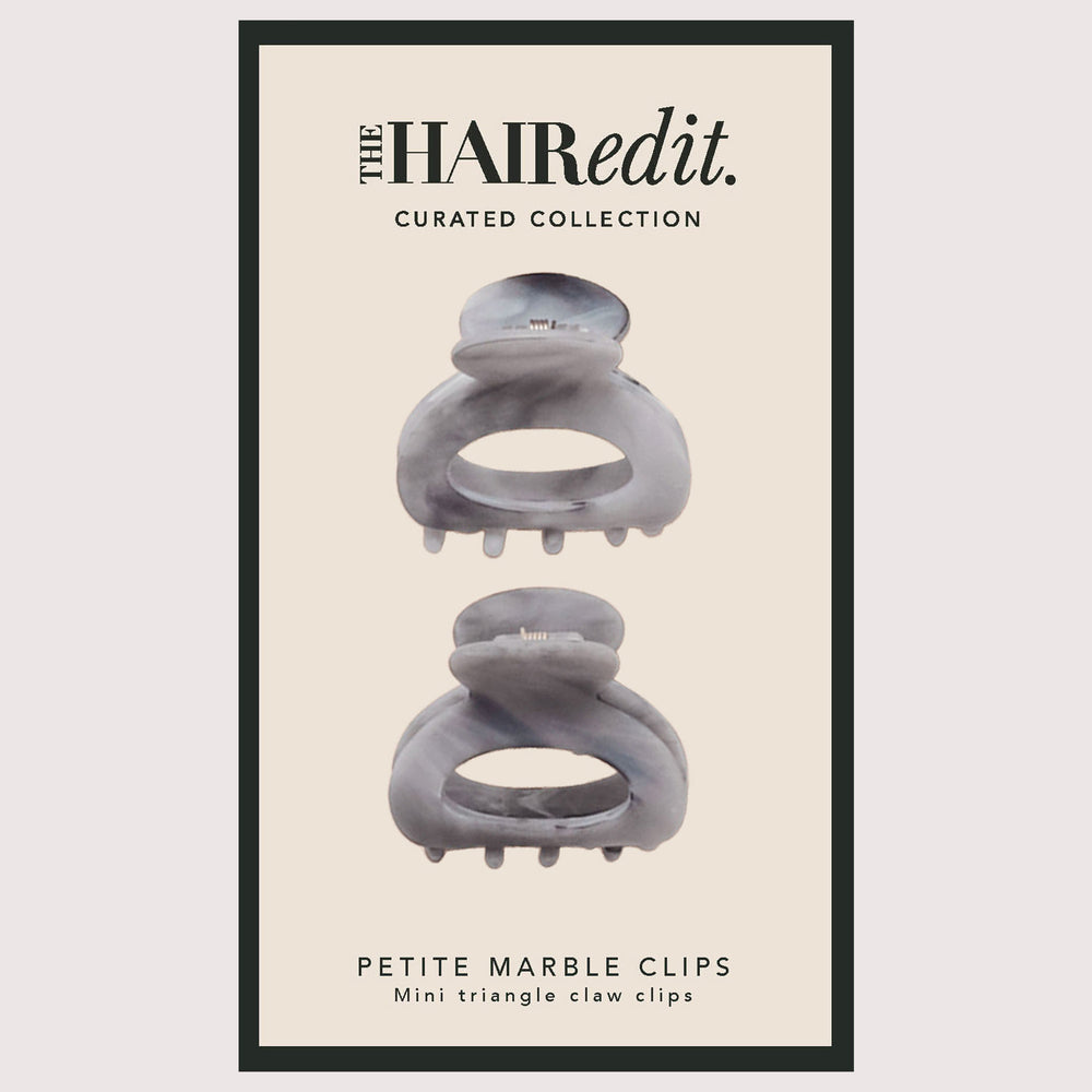 Petite Marble Triangle Claw Clips Set6
