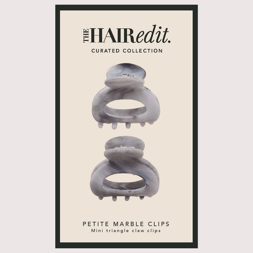 Petite Marble Triangle Claw Clips Set