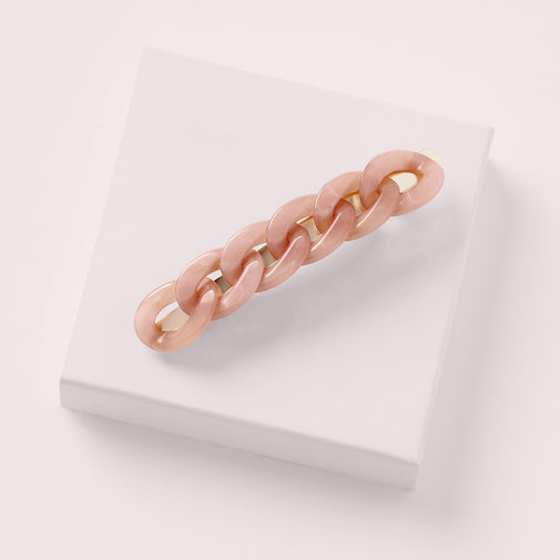 Marble Link Chain Baguette Barrette - Champagne