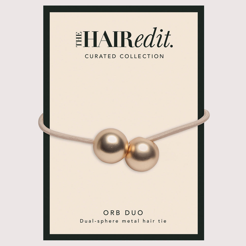 Orb Duo Dual-Sphere Metal Hair Tie - Gold5