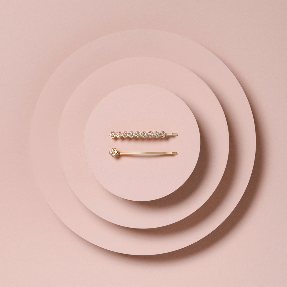 Glam Rhinestone Bobby Pins Set4