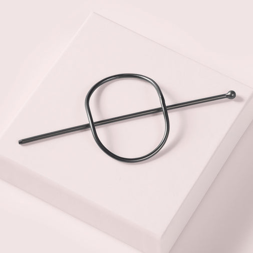 Hoop & Pin Barrette - Gunmetal