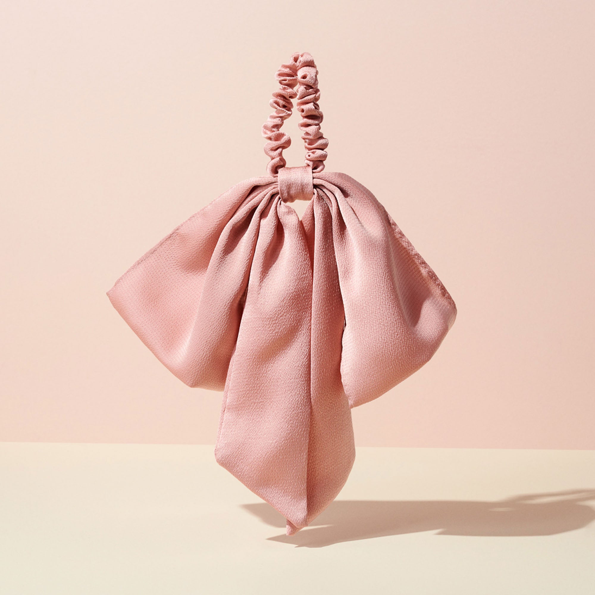 Bow Sash Knotted Ribbon Scrunchie - Blush3