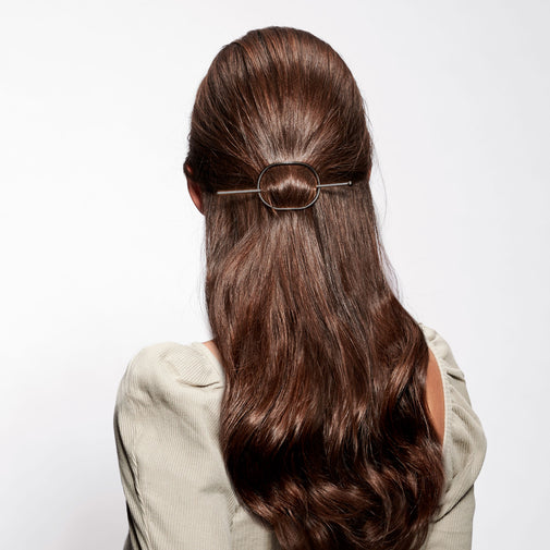 Hoop & Pin Barrette - Gunmetal