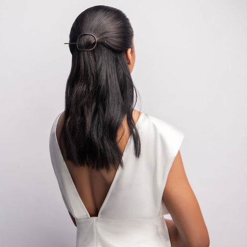 Hoop & Pin Barrette - Gunmetal