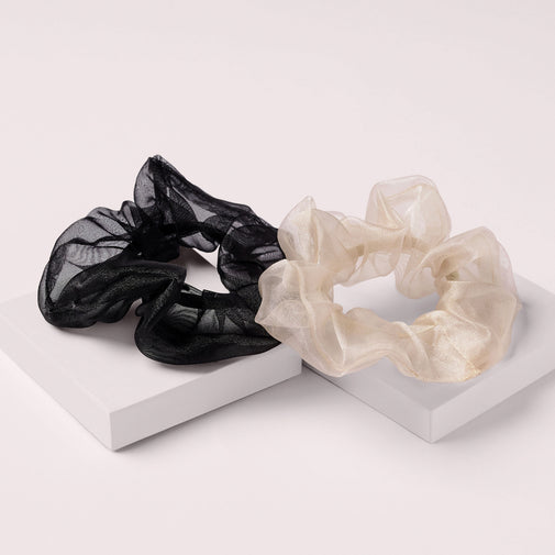Jolie Ribbon Silk Organza Scrunchies