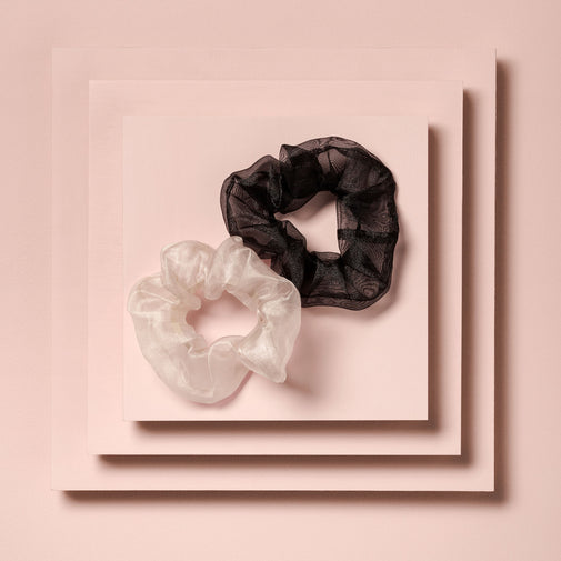 Jolie Ribbon Silk Organza Scrunchies