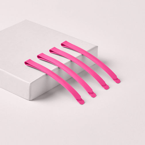 Modern Curved Bobby Pins Set - Fuchsia