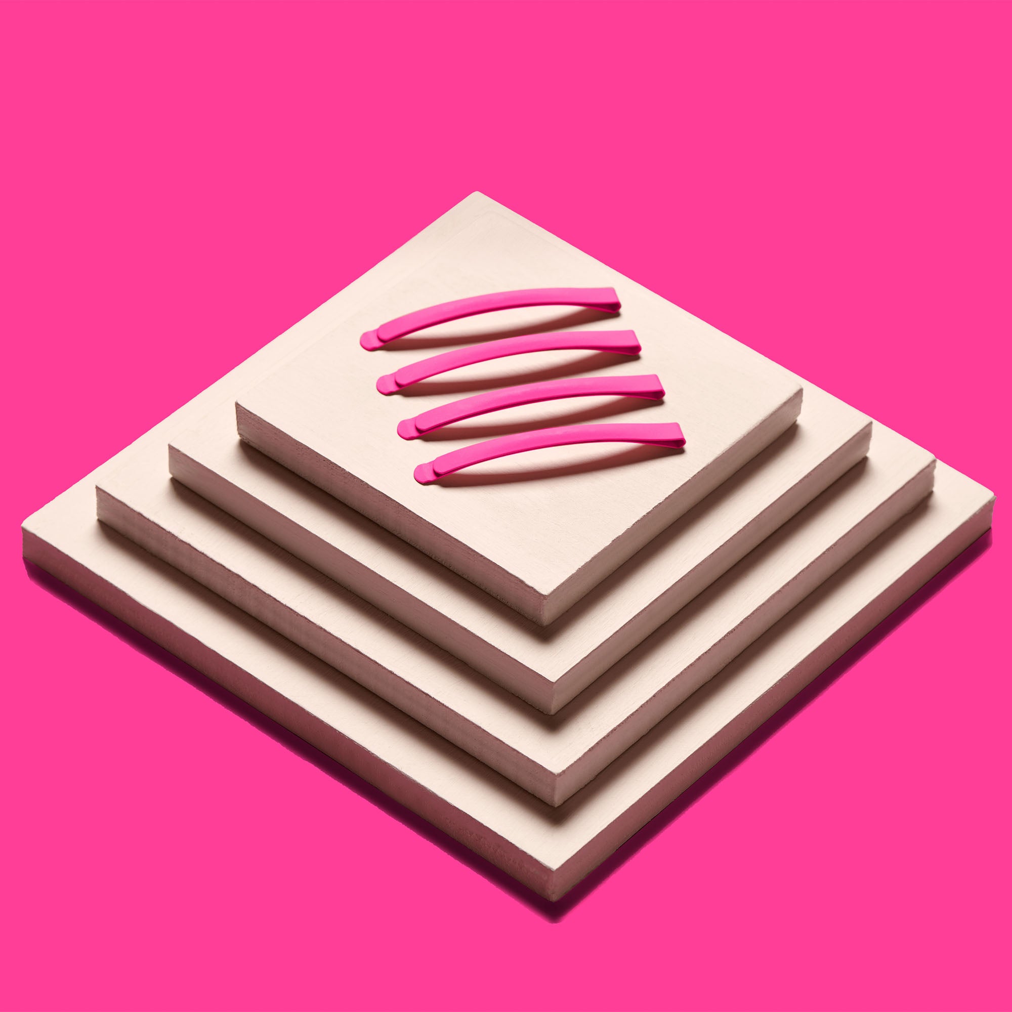Modern Curved Bobby Pins Set - Fuchsia5