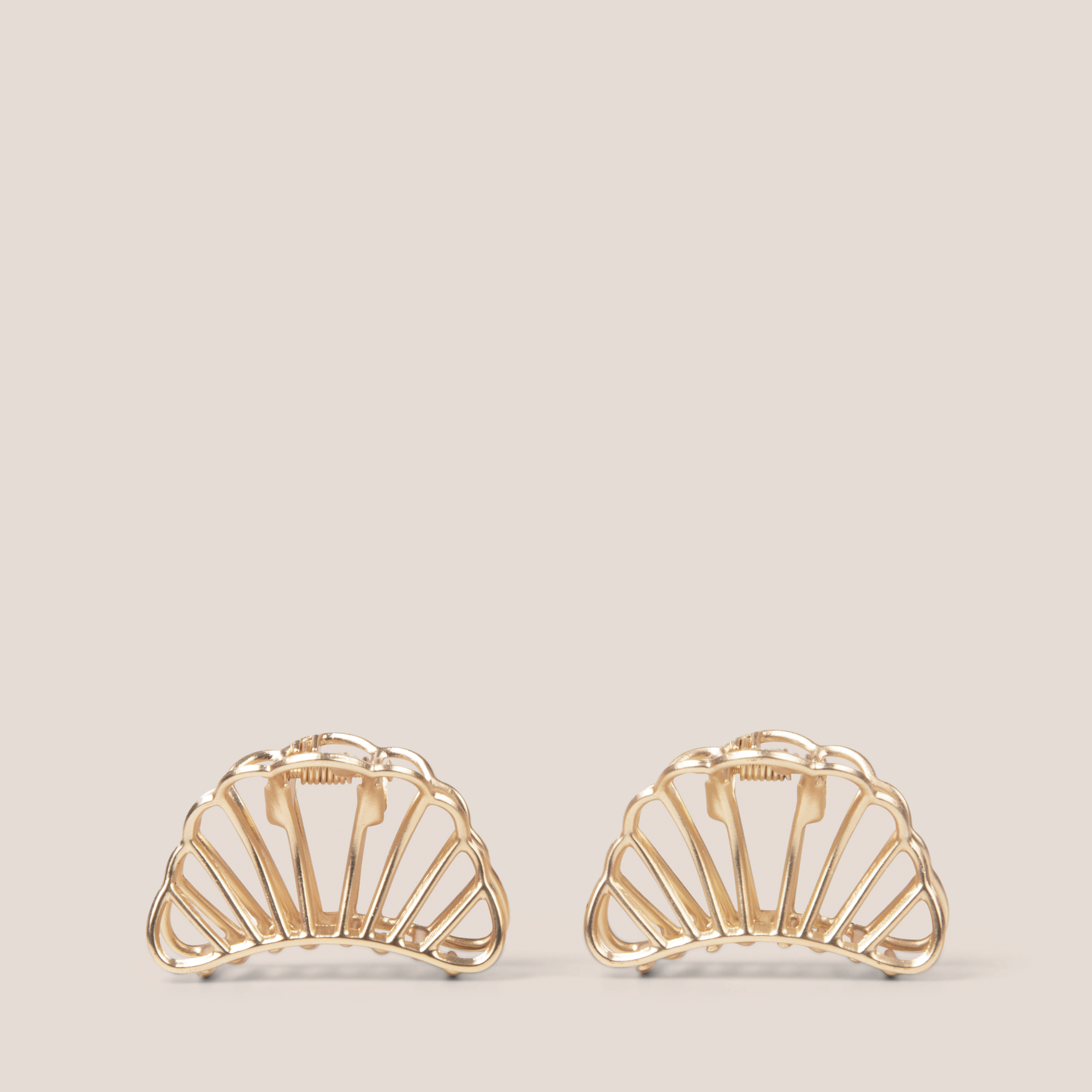 Petite Gilded Mermaid Shell Claw Clips Set1