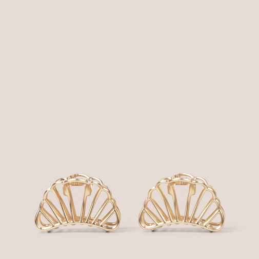 Petite Gilded Mermaid Shell Claw Clips Set
