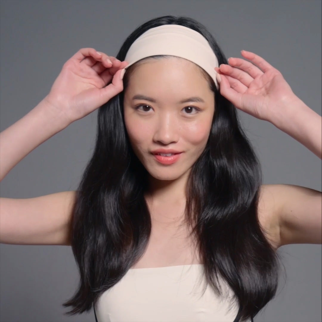 Lotus Band Soft Pleated Headband - Cream2