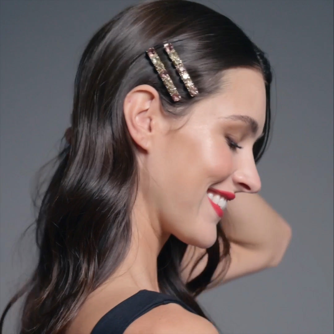 Glow On & Sparkle Rhinestone Bobby Pins Set2