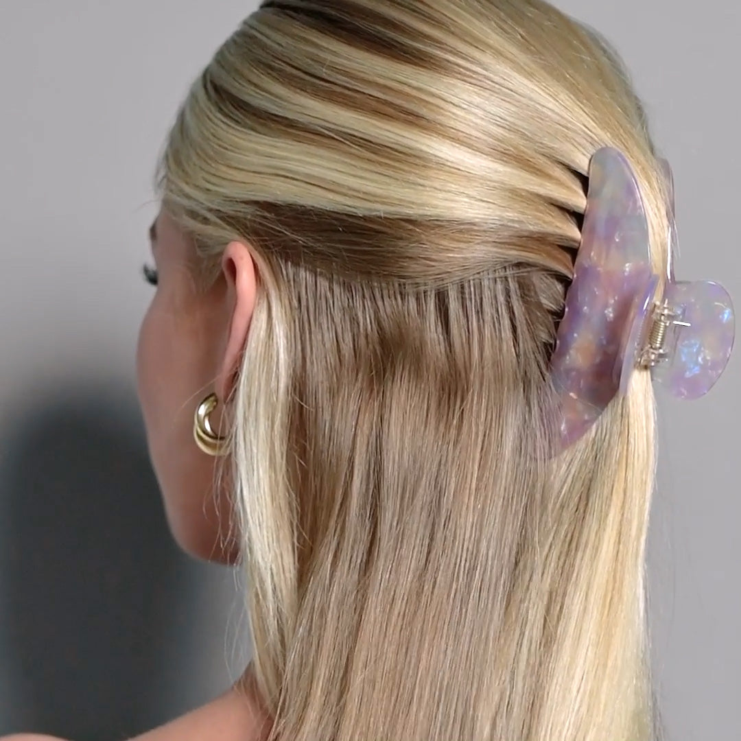 Unicorn Opalescent Marble Claw Clip2